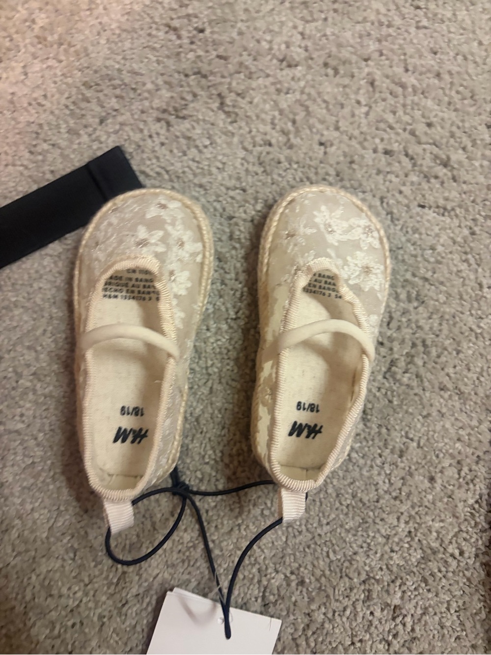 H&M Cream Lace Mary Jane Flats for espadrille